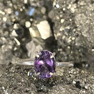 💜🔮 Amethyst Diamond-Cut Ring-Spiritual Growth-Protection-Calm Mind - Image 4
