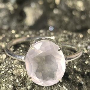 💗🌸 Rose Quartz Diamond-Cut Ring-Love-Compassion-Emotional Healing - Image 5