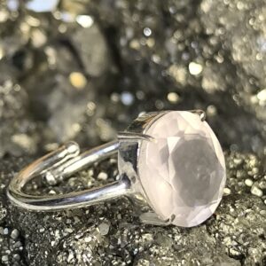 💗🌸 Rose Quartz Diamond-Cut Ring-Love-Compassion-Emotional Healing - Image 3
