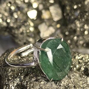 💚 Green Aventurine Diamond Cut Ring- Good Luck-Prosperity-Growth-Heart Chakra - Image 3